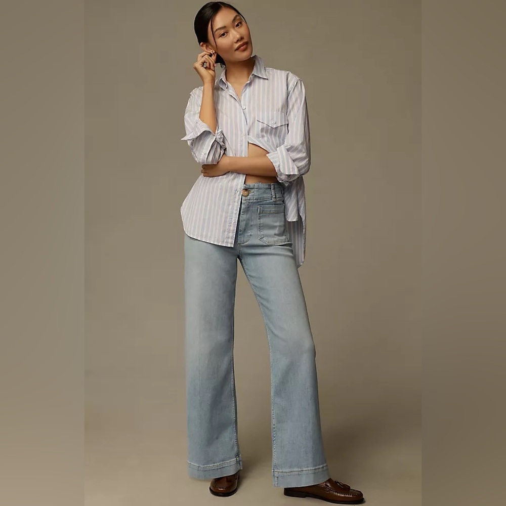 Anthropologie Maeve Colette Light Blue Wide Leg Jeans